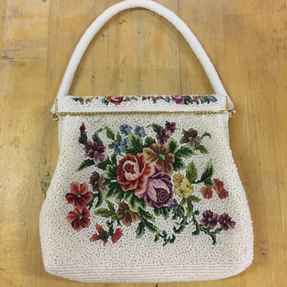 Vintage Beaded and Embroidered purse handbag